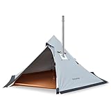 KingCamp ANIZO 320 Tipi Zelt für 1-2 Personen, Spitzdachzelt mit Schornstein, Indianerzelt für Camping, Wandern,...