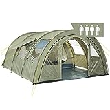 CampFeuer Zelt Multi für 4 Personen | Olivgrün | Tunnelzelt mit riesigem Vorraum, 5000 mm Wassersäule |...