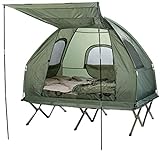 Semptec Urban Survival Technology Campingbett 2 Personen: 4in1-Doppelzelt, Feldbett, 2 Winterschlafsäcke,...