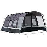 Outsunny Camping Zelt 8 Personen Zelt Tunnelzelt mit Vorraum 4 Fenster Familienzelt PU3000mm für Trekking Festival...