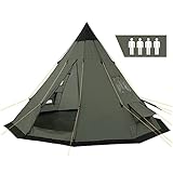 CampFeuer Tipi Zelt Spirit für 4 Personen | Olivgrün | Indianerzelt für Camping, Wandern, 3000 mm Wassersäule |...