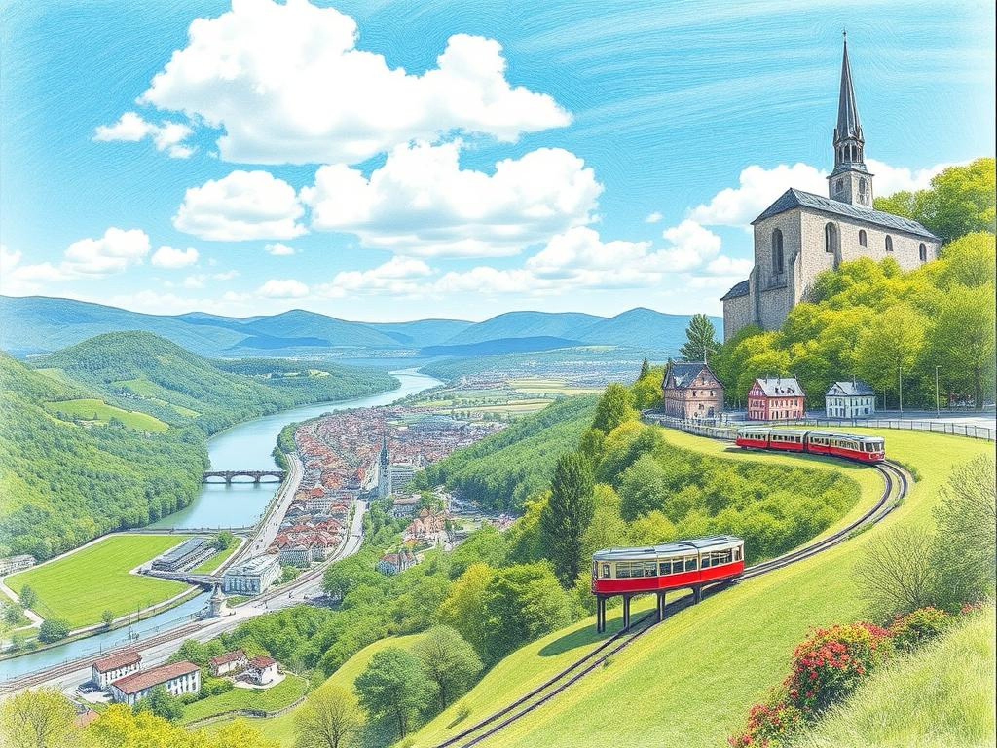Postlinberg View Pöstlingberg in Linz – Panoramablick und die berühmte Grottenbahn